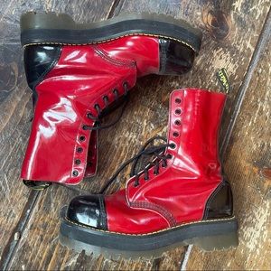 Dr. Martens Vintage Patent Crazy Bomb Boots W10